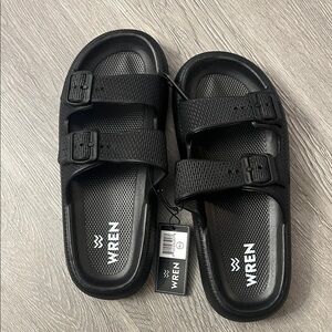 Wren Black Slide Sandals